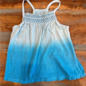 Girls Land’s End Blue Ombre tank top. Size 6–7. Smocking